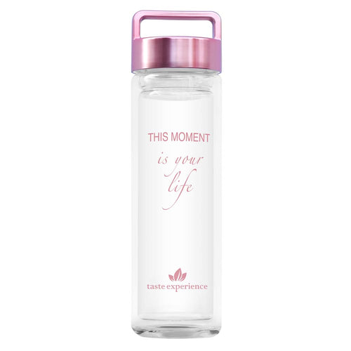 Thermoflasche, Thermobottle, Isolierflasche, Teesieb, Trinkflasche, This Moment Bottle Rose, Glastrinkflasche, Doppelwandig