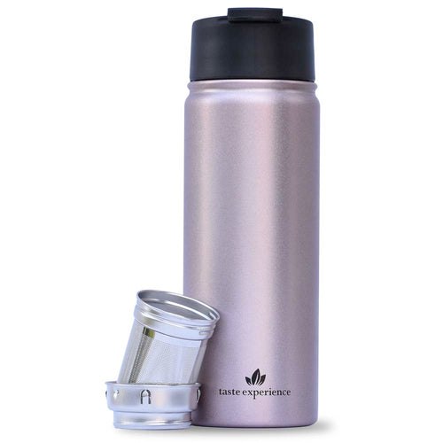 Thermoflasche, Thermobottle, Isolierflasche, Teesieb, Trinkflasche, Rose Thermobottle 2GO